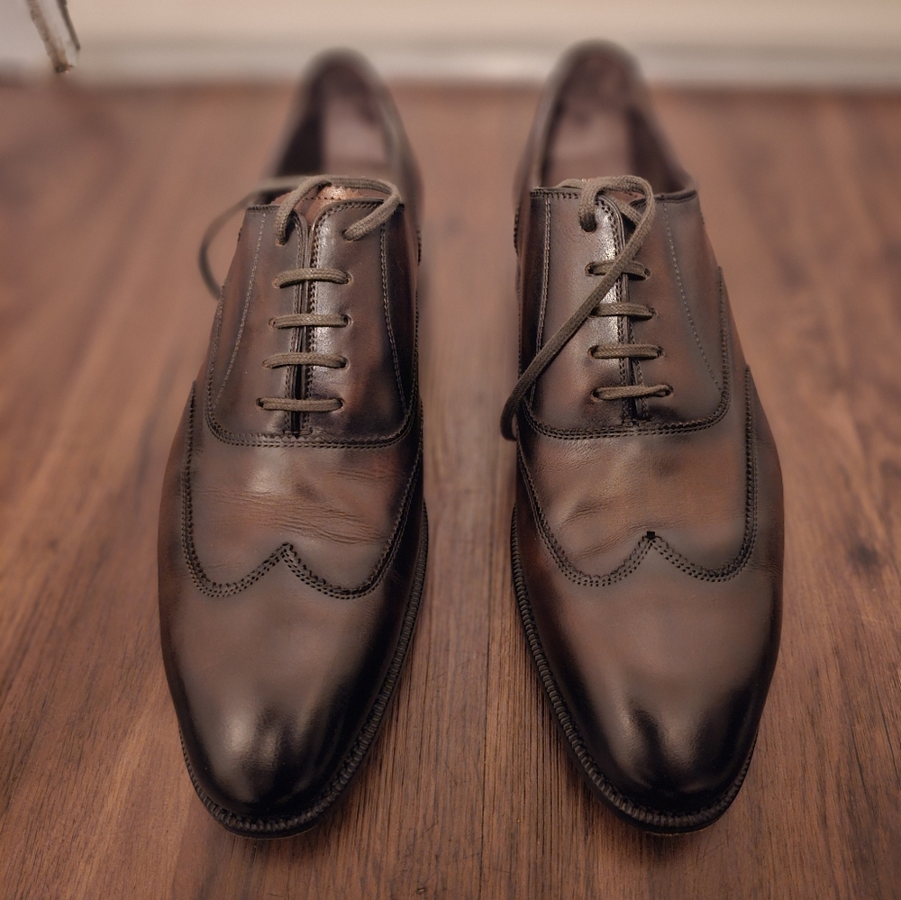 Carlos Santos Handgrade 9393 Austerity Brogue in Guimaraes Patina UK 8.5